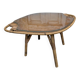 Table basse rotin et verre
