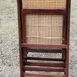 Set of 4 folding chairs wood and canning of the 70s