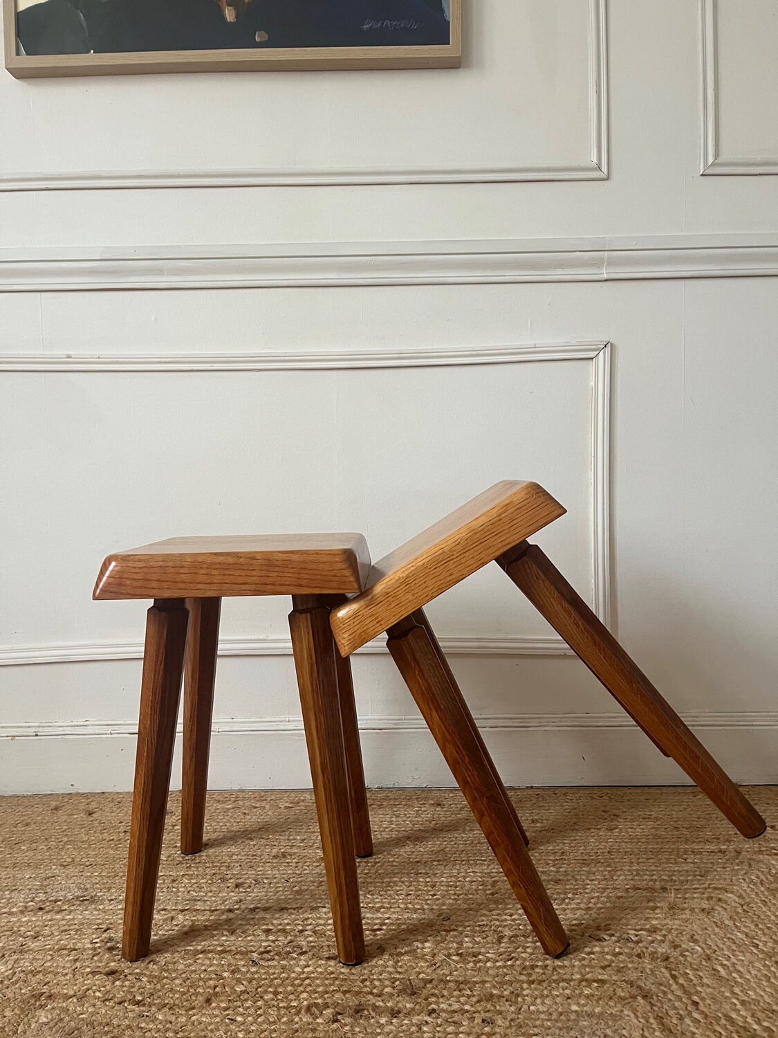 Elm stools by Pierre Chapo