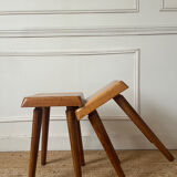 Elm stools by Pierre Chapo