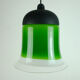 mid century PENDANT LIGHT peill & putzler 1970s green white and clear glass shade model AH 191