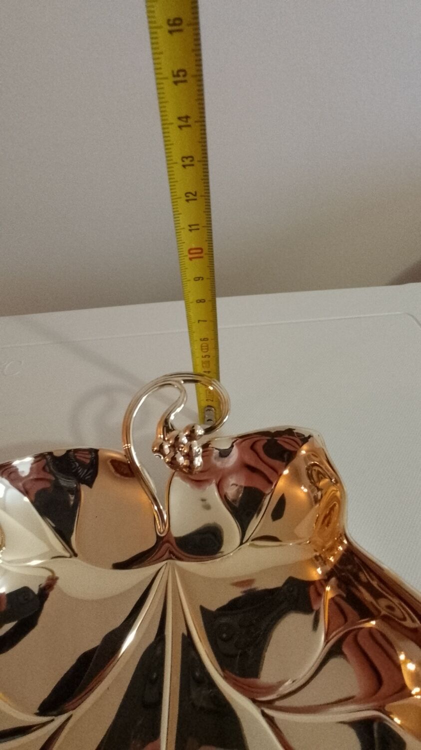 Silver leaf vine dish, silver-plated metal