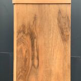 Vintage glass-fronted cabinet, raw wood, 1950s