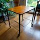 table roulante porte vinyles vintage des années 60 dessus bois