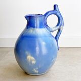Art Deco vase / earvase - blue ceramic