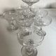 Set of 10 glasses of champagne 1870 in crystal ringing with flat ribs