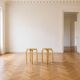 1990s IKEA Frosta Stools in the Style of Alvar Aalto, Gold Leaf Covered