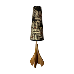 lampe de table vintage en teck 'rocket' du danemark, années 1960 lampe de bureau design vintage danoise