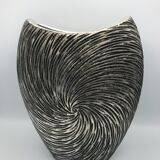 Vase in ceramic form and silver modernist effects 26.5 cm