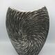 Vase in ceramic form and silver modernist effects 26.5 cm