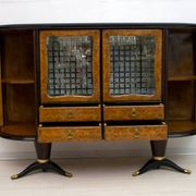 Paolo Buffa Mid-Century Modern Italian Mahogany and Walnut Bar Cabinet, 50