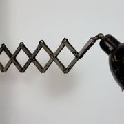Industrial Black Scissor Wall Lamp, 1950s
