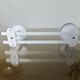 Wall coat rack in white lacquered metal with 2 hooks, 1970s