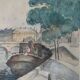 Tableau du pont Saint Michel à Paris, 1950