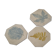 Three enamelled ceramic under glass, footprints of plants from Canada