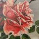 Vintage oil painting of flowers, two roses,  signed Trosset, 1942