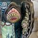 Pair of Art Nouveau slipware vases, hand-painted decoration.