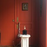 Table lamp in bakelite and gilded brass, 1980s