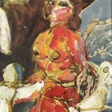 Peinture "femme abstraite" signée H.Misonne