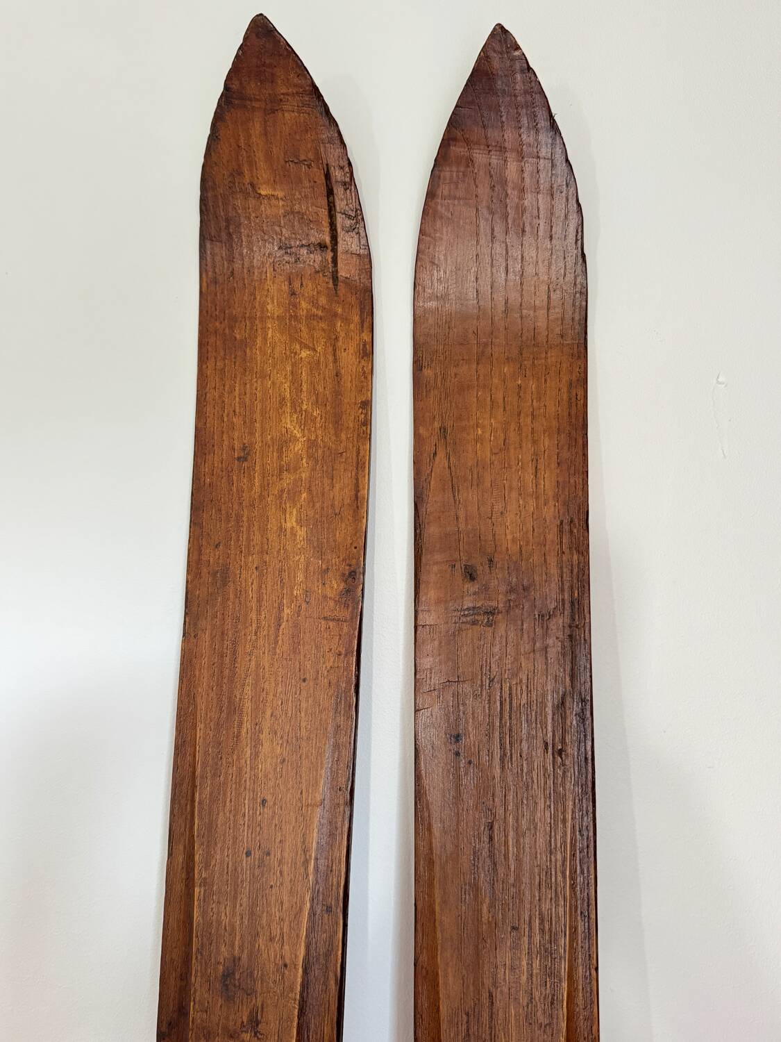 Old vintage wooden ski