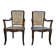 Paire de larges fauteuils cannés d'époque Art Nouveau
