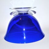 Vintage blue crystal salad bowl from the lancel paris brand