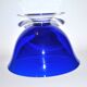 Vintage blue crystal salad bowl from the lancel paris brand