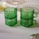 Set of 4 green Vereco coffee cups