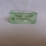 Art deco green glass saleron