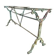 Double cast iron and marble bistro table signed Rieux Lyon 1900