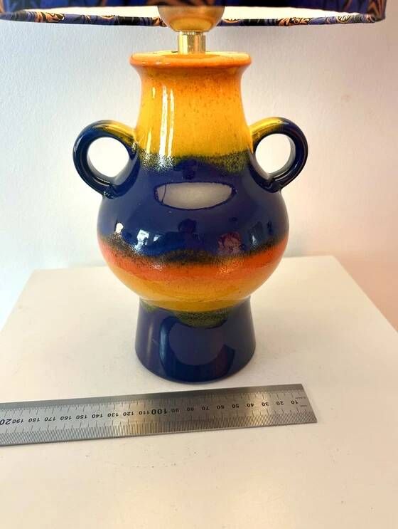 Upcycled table lamp made from an original 1970s Pop Art Dümler & Breiden vase.