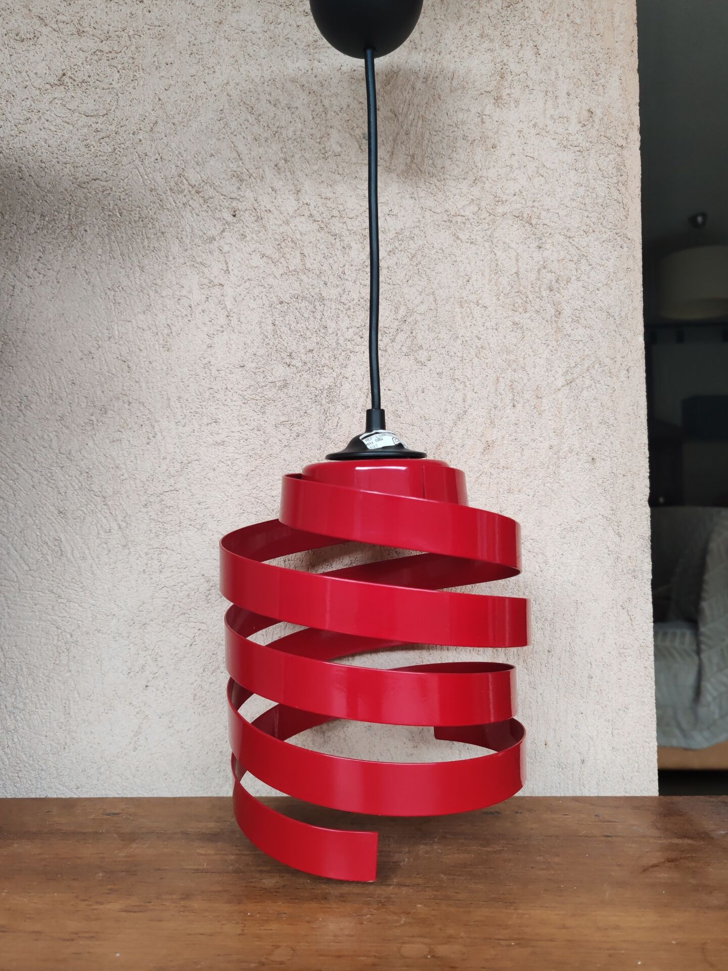 Red spiral suspension