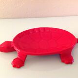 Turtle pocket emptier in enameled red cast iron by Castirone France