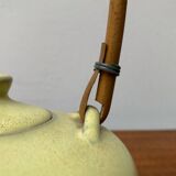 Mid-century ceramic teapot with bamboo handle, 1960s.