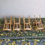 4 chaises de bistrot dont estampillée Baumann
