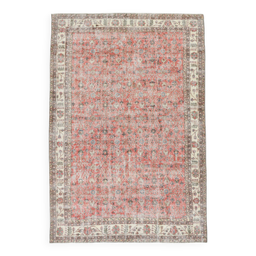 7x10 Pale Red Beige Turkish Area Rug, 209x308Cm SK 21028