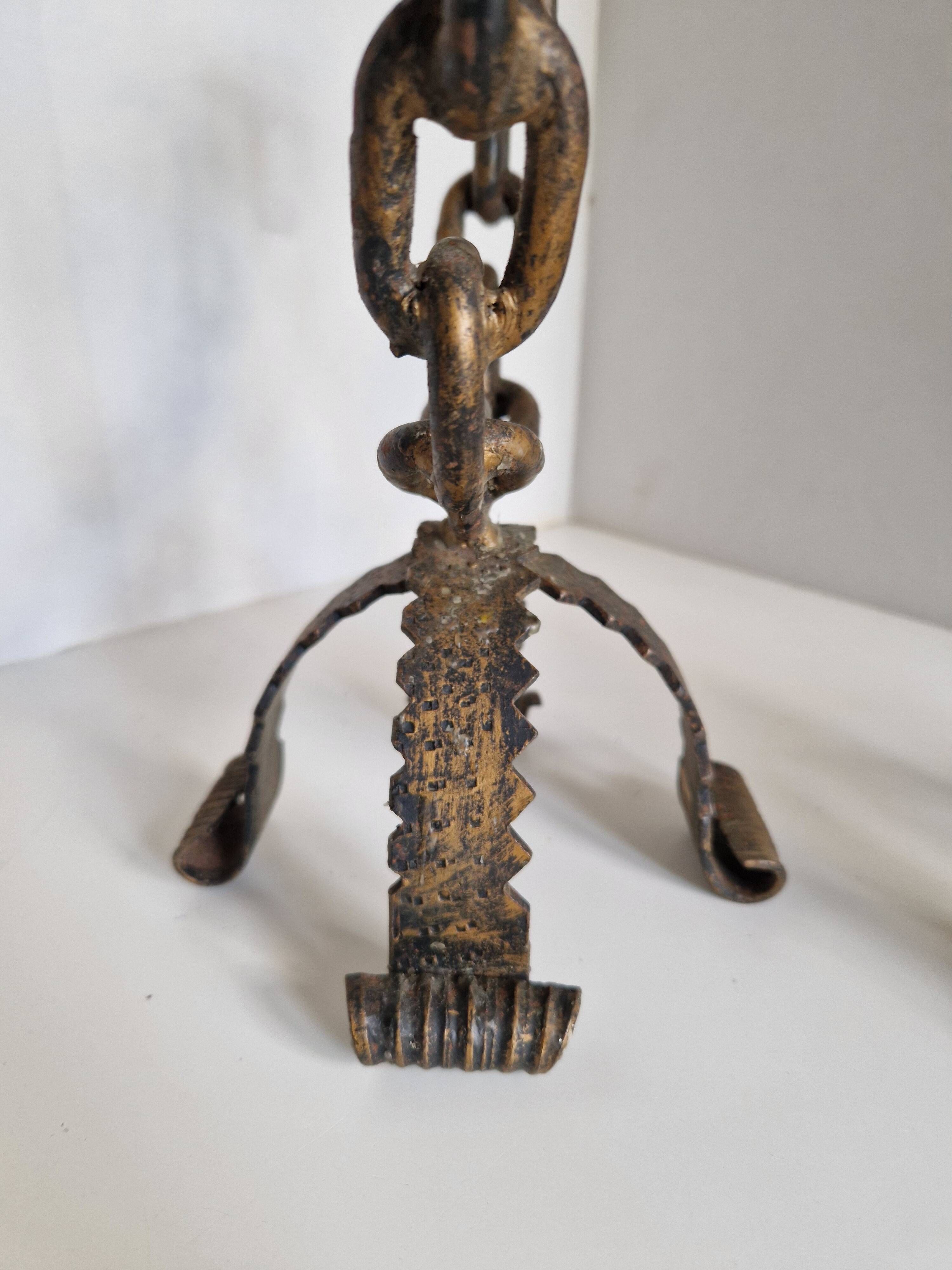 Pair of Brutalist Candelabra Candle Holders from the 60s 70s