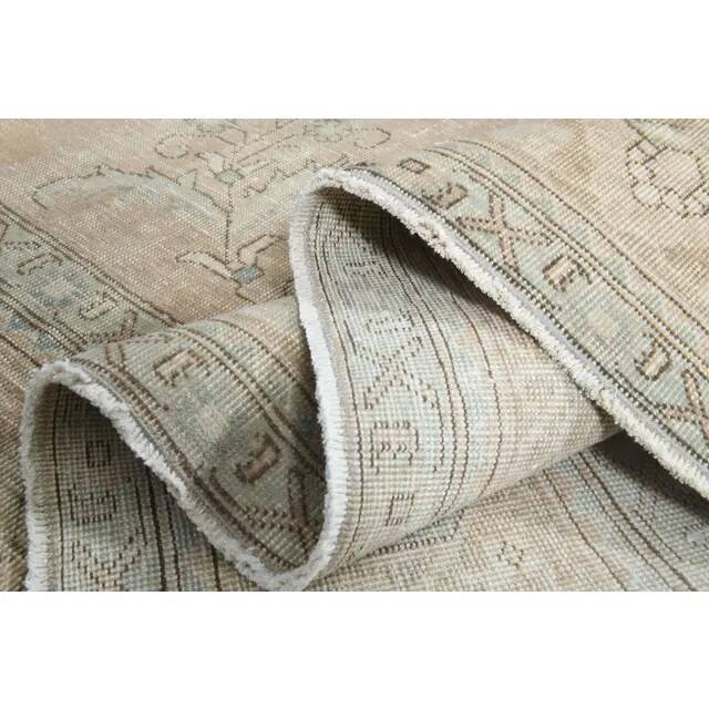 1970s Vintage Persian Handmade Wool Cotton Orange Area Rug 292x383