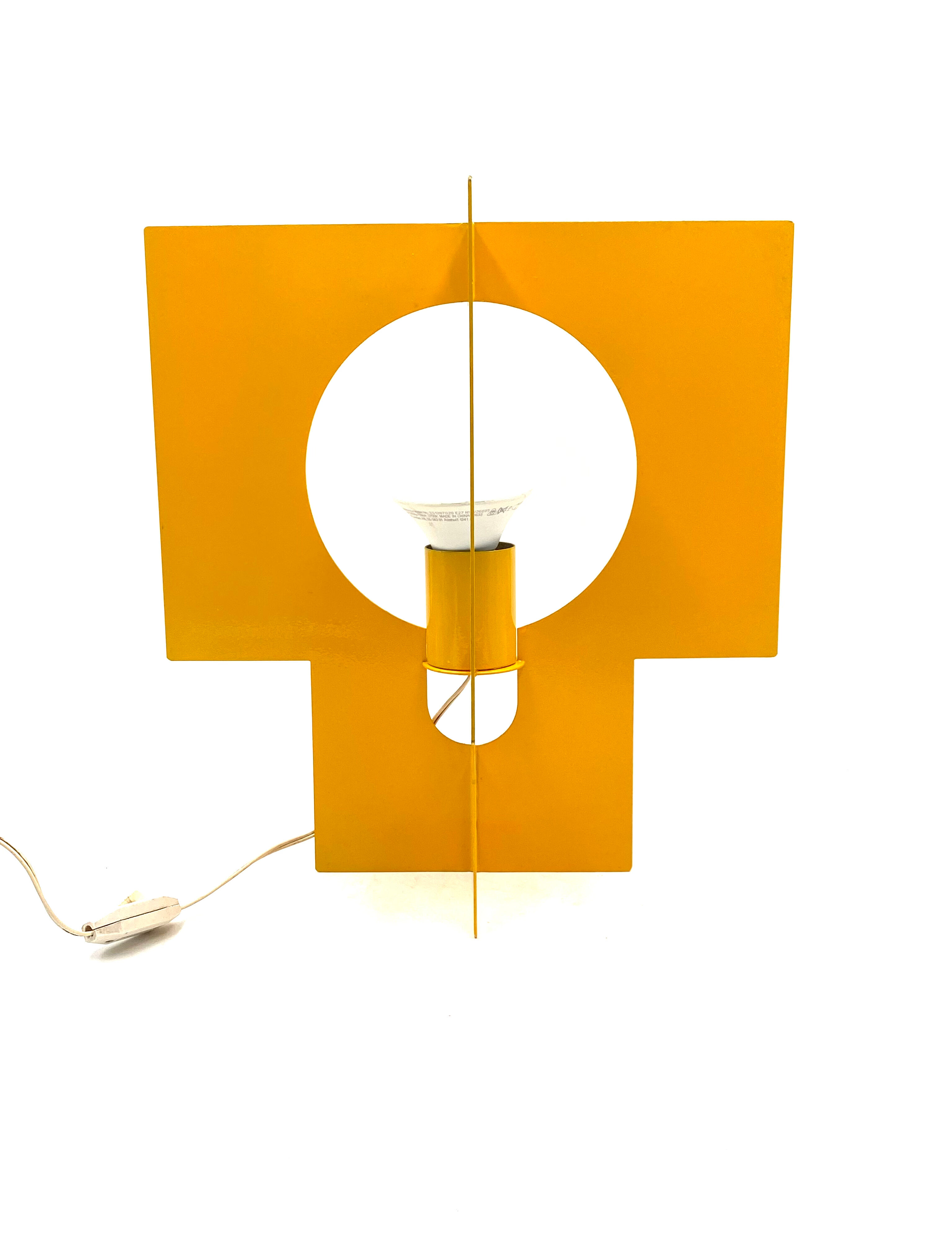 Pair of yellow Space age design table lamps, Italy, 1960s
