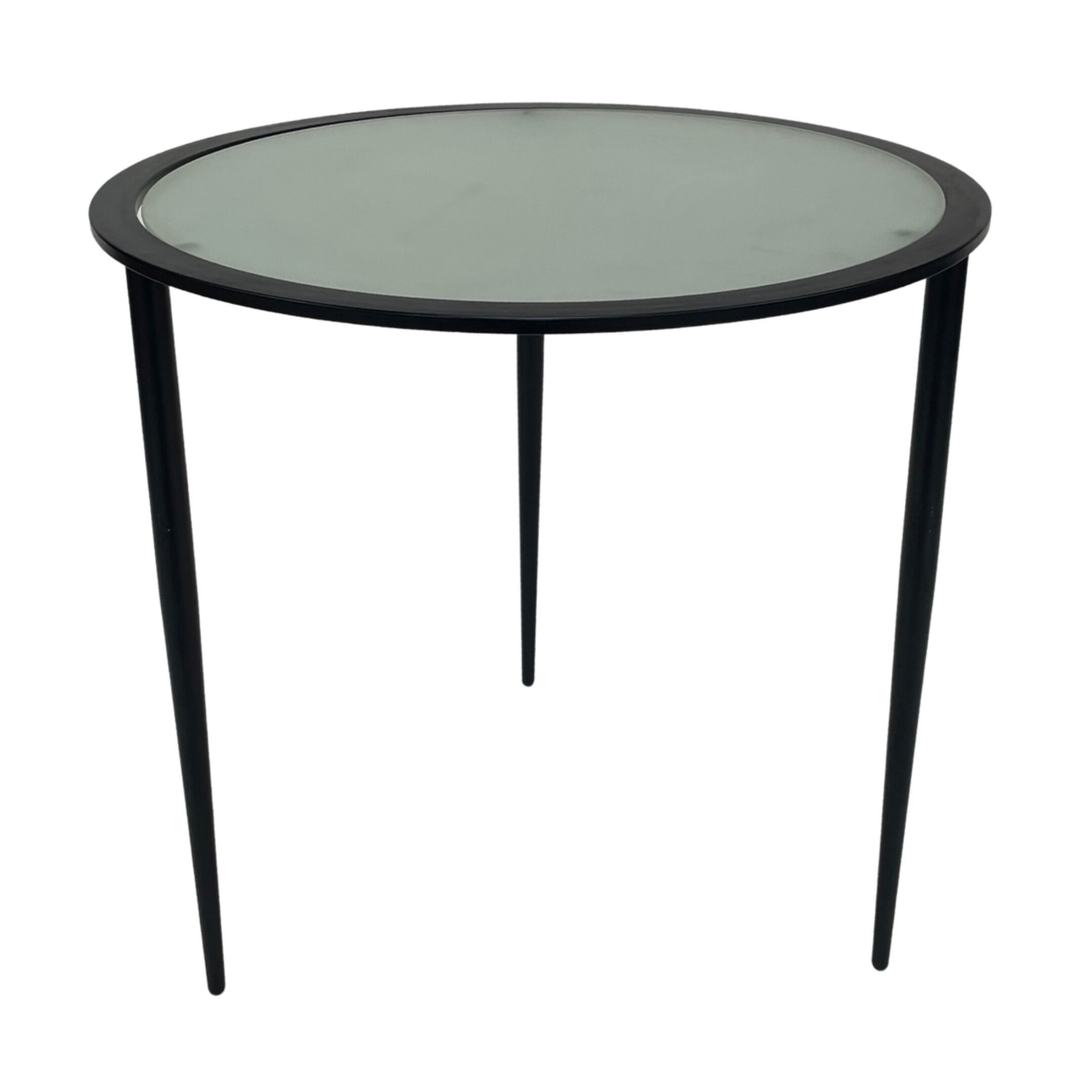 Vintage side table 80s metal and glass