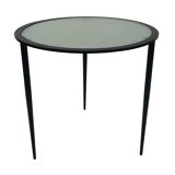 Table d’appoint vintage métal et verre des années 80