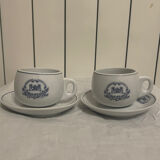 Lot of two cups and saucers national company of sleeping wagons