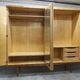 1960 Scandinavian wardrobe, atypical blond wood varnished, 4 doors 3
