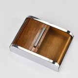 Carl Aubock rolling shutter storage box from the 1930s, cigarette dispenser, walnut, Vienna