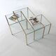 3 nesting coffee tables in glass and gilded metal, 1950-1970