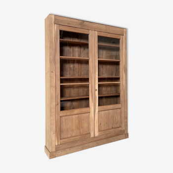 Solid oak display bookcase.