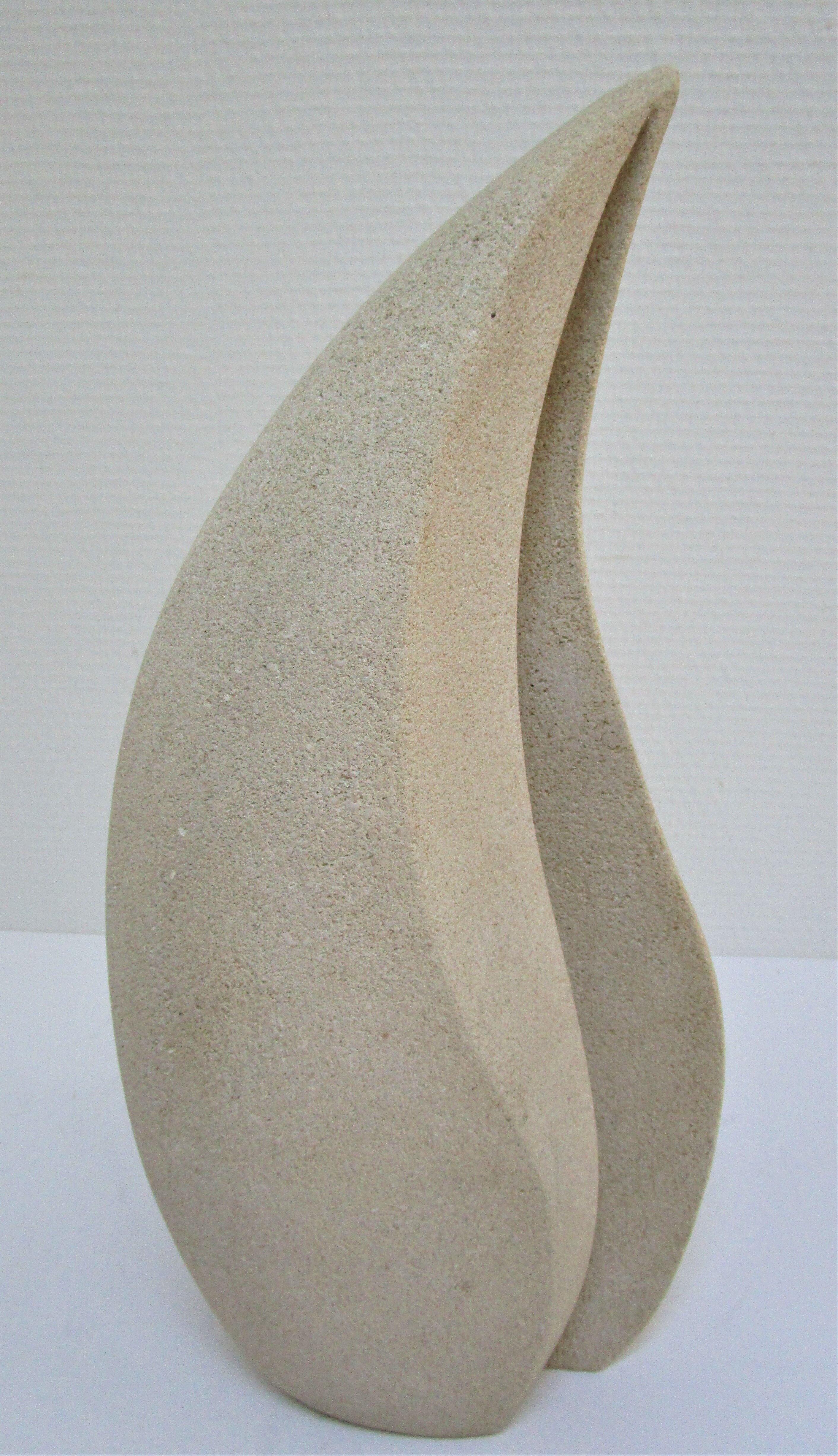 XL lamp in carved stone Arsène Galisson 80s height 40 cm