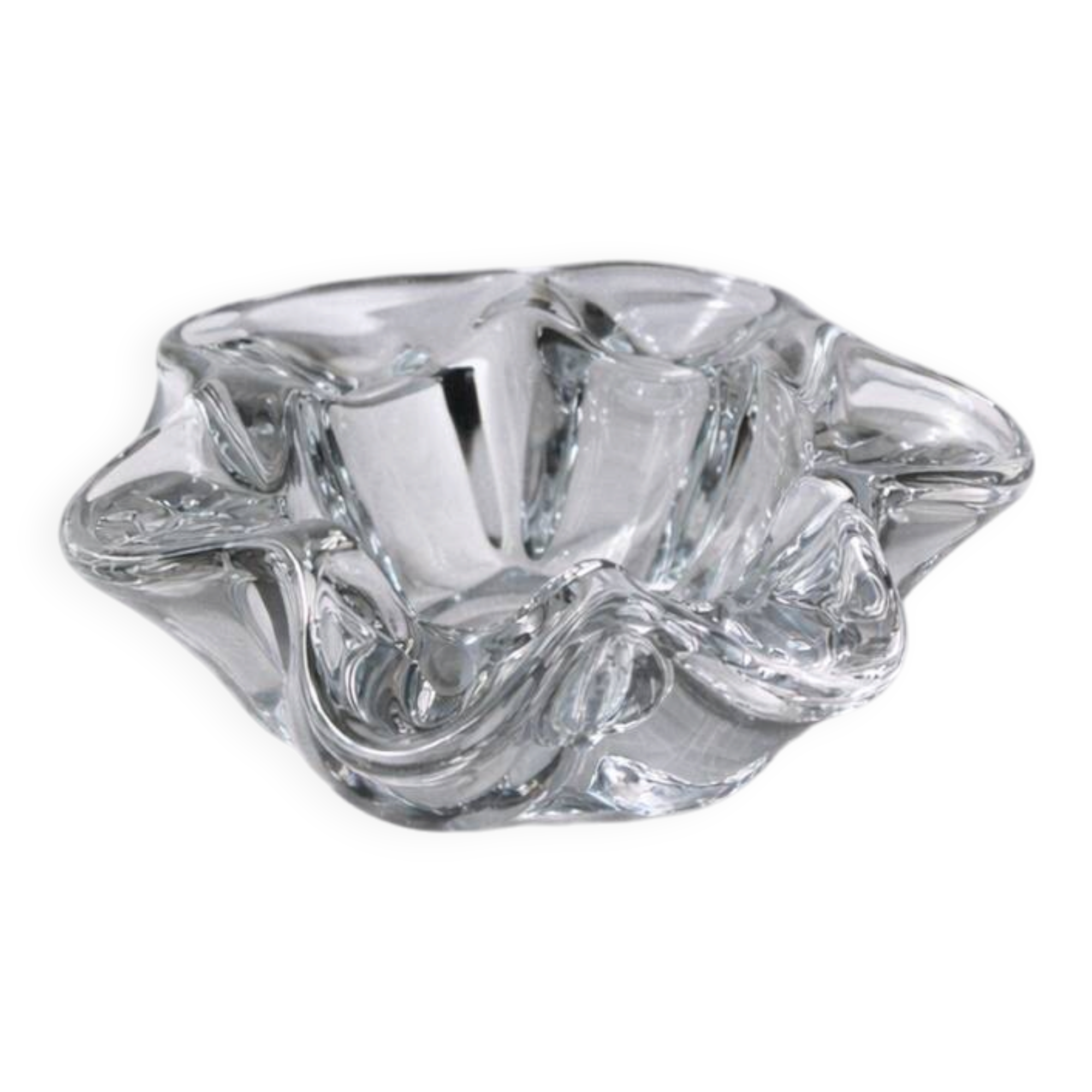 Ashtray / Pocket tray in crystal signed Art Vannes - Corolle model - V