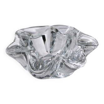 Ashtray / Pocket tray in crystal signed Art Vannes - Corolle model - V