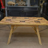Rattan and ceramic table 1960